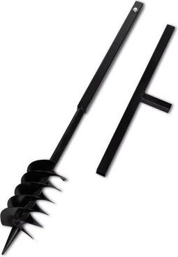 vidaXL - Grondboor - met - handvat - en - schroefkop - (dubbele - schroef) - 120 - mm - (zwart)