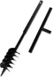 vidaXL - Grondboor - met - handvat - en - schroefkop - (dubbele - schroef) - 120 - mm - (zwart)