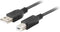 Lanberg CA-USBA-15CU-0010-BK - USB A naar USB B Kabel - 1 m - Zwart