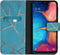 iMoshion Hoesje Geschikt voor Samsung Galaxy A20e Hoesje Met Pasjeshouder - iMoshion Design Softcase Bookcase - Goud / Blauw / Blue Graphic