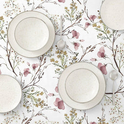 Vlekbestendig tafelkleed Muaré 0120-342 200 x 140 cm Blommor