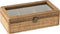 J-Line doos rechthoek 6 compartimenten - rotan/glas - naturel