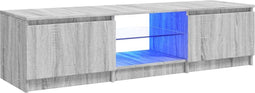 vidaXL - Tv-meubel - met - LED-verlichting - 140x40x35,5 - cm - grijs - sonoma - eiken