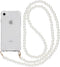 iMoshion Hoesje Geschikt voor iPhone SE (2022) / SE (2020) / 8 / 7 Hoesje Met Koord - iMoshion Backcover met koord - Parel - Transparant