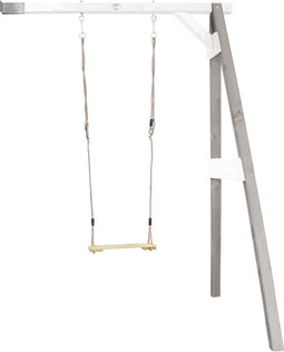 AXI Enkele Houten Aanbouwschommel in Grijs/Wit - FSC hout - Schommel met muurbevestiging, 1 Schommelzitje en 2 grondankers - Schommelset voor kinderen - 10 jaar Garantie!