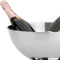 Excellent Houseware Champagnekoeler/schaal op voet - RVS - 39 x 24 cm