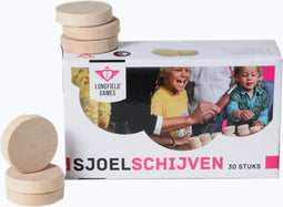 Longfield Sjoelschijven - Set groot hol gedraaid - Berkenhout (30 stuks)