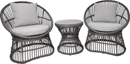 Natal loungeset incl. kussen buitenshuis rotan,grijs.