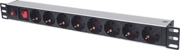 Intellinet 713986 energiedistributie 1U Aluminium, Zwart 8 AC-uitgang(en)