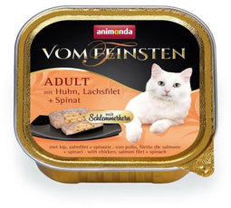 Animonda Cat Vom Feinsten met gourmetcentrum 32x100g - met kip, zalmfilet & spinazie
