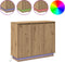 vidaXL - Dressoir - met - LED - Artisan - Eiken - 90x32x75 - cm - Gelaagd - Hout
