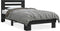 vidaXL - Bedframe - bewerkt - hout - en - metaal - zwart - 90x190 - cm