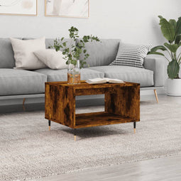 vidaXL - Salontafel - 60x50x40 - cm - bewerkt - hout - gerookt - eikenkleurig