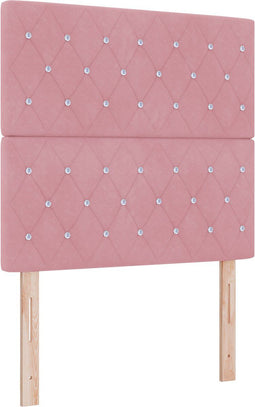 vidaXL - Hoofdbord - Crystal - Button - Tufted - Roze - 100 - cm - Fluweel