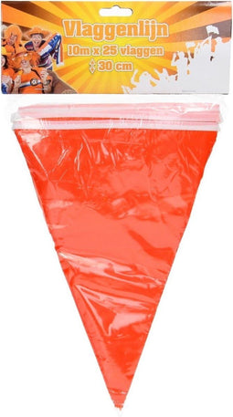 Lifetime Oranje vlaggenlijn - 10 meter - 25 vlaggen - sfeervol voor Koningsdag