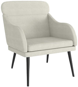 vidaXL Fauteuil - 63x76x80 cm - fluweel - crèmekleurig