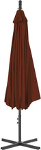 vidaXL - Zweefparasol - met - stalen - paal - 300 - cm - terracottakleurig