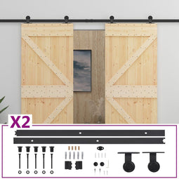 vidaXL - Schuifdeur - met - beslag - 90x210 - cm - massief - grenenhout
