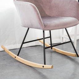 SoBuy FST68-P - Schommelstoel - Fluweel - Roze - 48x75x75cm