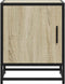 vidaXL - Nachtkastje - 40x31x50 - cm - bewerkt - hout - en - metaal - sonoma - eiken