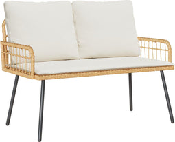 vidaXL - Tuinbank - Natuurlijk - 114x64x78 - cm - Poly - Rattan
