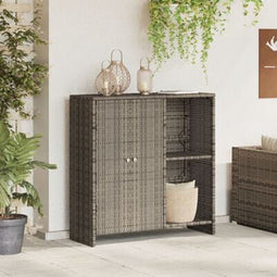 vidaXL - Opbergkast - Grijs - 100x36x102 - cm - Riet