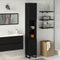 vidaXL - Badkamerkast - Zwart - Eiken - 30x30x190 - cm - Engineered - Wood