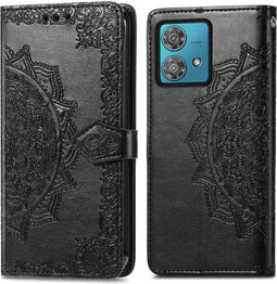 iMoshion Hoesje Geschikt voor Motorola Moto G84 Hoesje Met Pasjeshouder - iMoshion Mandala Bookcase - Zwart