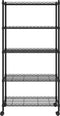 vidaXL Opbergrek 5-laags met wielen 250 kg 75x35x155 cm zwart