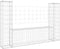 vidaXL - Schanskorf - U-vormig - met - 3 - palen - 260x20x200 - cm - ijzer