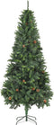 vidaXL - Kunstkerstboom - met - verlichting - kerstballen - dennenappels - 210 - cm