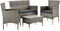 Juskys Fort Myers - Loungeset - 4-persoons - grijs gemêleerd/donkergrijs
