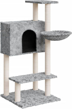vidaXL - Kattenmeubel - met - sisal - krabpalen - 108,5 - cm - lichtgrijs