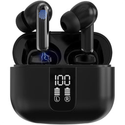 Strex Draadloze Oordopjes - Active Noise Cancelling - LED Display - Draadloze Oortjes Bluetooth - Oortjes Draadloos - Bluetooth 5.3 - Zwart