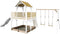 AXI Atka Speeltoestel in Bruin/wit - Speeltoren met Dubbele Schommel, Witte Glijbaan en Zandbak - FSC hout - Speelhuis op palen voor de tuin