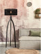 GOOD&MOJO Vloerlamp Java - Bamboe Zwart - 50x50x145cm - Driepoot - - Staande lampen voor Woonkamer - Slaapkamer
