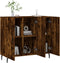 vidaXL - Dressoir - 90x34x80 - cm - bewerkt - hout - gerookt - eikenkleurig
