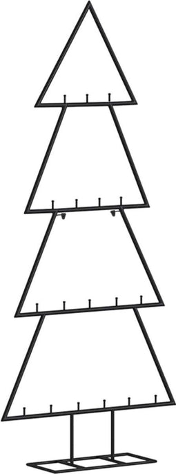 vidaXL - Kerstdecoratie - kerstboom - 90 - cm - metaal - zwart