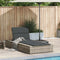 vidaXL - Ligbed - met - zwevend - kussen - poly - rattan - lichtgrijs