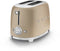 Smeg TSF01CHMEU - Broodrooster - 950W 2 sleuven 6 bruining-niveaus - Mat champagne