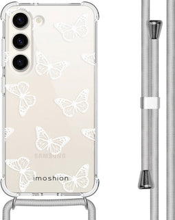 iMoshion Hoesje Geschikt voor Samsung Galaxy S23 Hoesje Met Koord - iMoshion Design Hoesje met Koord - Transparant / Butterfly