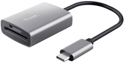 Trust 24136 - USB-C Kaartlezer - 104 MB/s overdrachtssnelheid - Aluminium