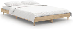 vidaXL - Bedframe - bewerkt - hout - sonoma - eikenkleurig - 120x190 - cm