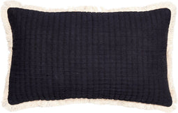 WOOOD Caleb Kussen - Katoen - Zwart - 40x60x10