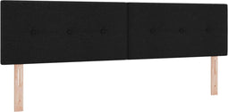 vidaXL - Hoofdbord - Knopgeplooid - Zwart - 180 - cm - Stof