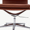 Furnicher Bern Bureaustoel - Leren Zitting - Chroom Frame - Hoogte Verstelbaar - Draaibaar - Cognac
