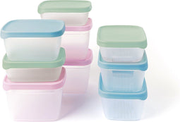 Amuse Optifridge Vershoudbakjes - Set van 9 - Vershouddoos - Bewaardozen - Vaatwas en Magnetronbestendig - 3 formaten