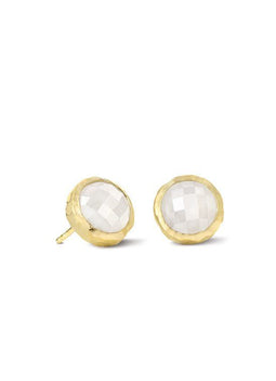 Casa Jewelry Oorknoppen Amalfi - Facet Geslepen Maansteen - Goud Verguld