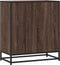 vidaXL - Dressoir - 68x35x76 - cm - bewerkt - hout - en - metaal - bruin - eikenkleur