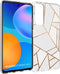 iMoshion Hoesje Geschikt voor Huawei P Smart (2021) Hoesje Siliconen - iMoshion Design hoesje - Wit / Meerkleurig / Goud / White Graphic
